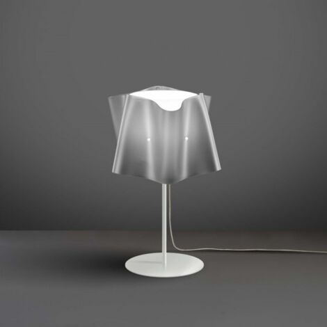 Lámpara de mesa con base y tija de metal pantalla FOLIO Plata diámetro 25x h37 cm