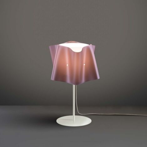 Lámpara de mesa con base y tija de metal pantalla FOLIO Rosa diámetro 25x h37 cm