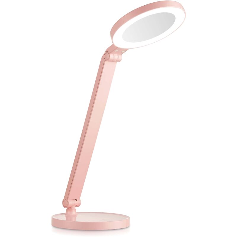 

Lámpara de mesa con espejo de maquillaje 8W CCT Dimable | Rosa