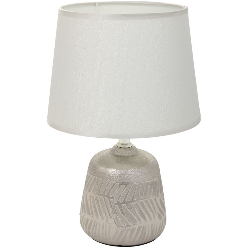 Lámpara de mesa de cerámica plateado 13x13x21,5