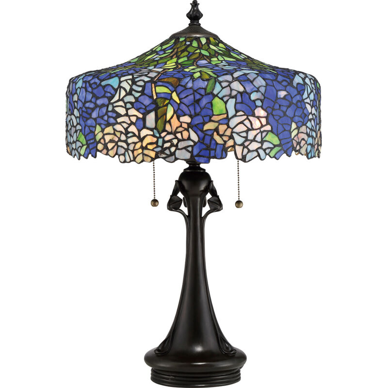 Elstead - Cobalt 1 ljus Tiffany bordslampa - bronsfinish, E27