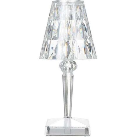 Lámpara de mesa de cristal 3D recargable por USB – Iluminación táctil con 2 tonos – Diseño moderno para dormitorio y sala de estar.