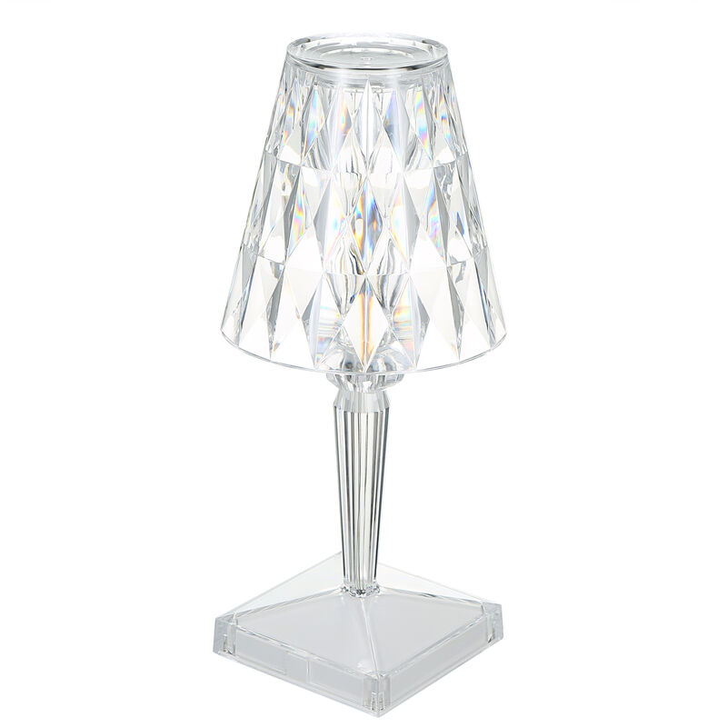 

Lampara de mesa de diamante acrilico 3 colores de iluminacion con brillo Lampara de mesita de noche de cristal USB ajustable Luz de noche decorativa