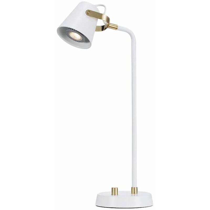 

Nordlux - Lámpara de mesa de diseño de oro blanco para sala de estar, atenuador giratorio, foco de lectura ajustable 86165001