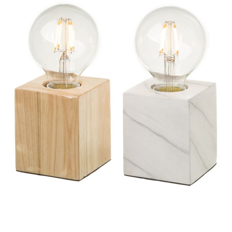 

Lámpara de mesa de diseño nórdico de madera beige de 18x7x7cm. Compra mínima 2 unid
