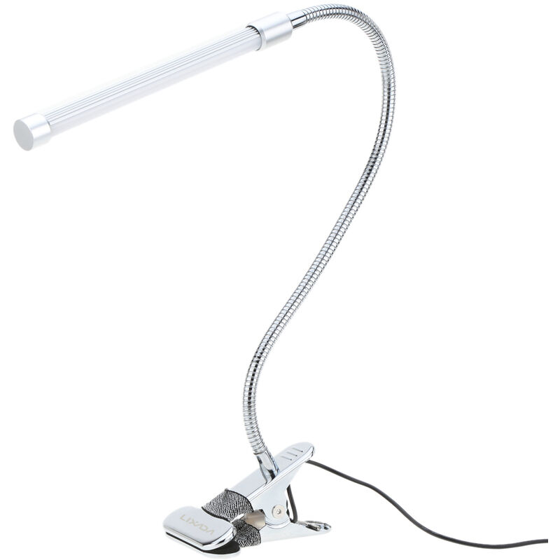 

Lampara de mesa de escritorio LED con abrazadera USB luz de cuello de cisne flexible con clip ajustable, 6W 18LED, con interruptor,Blanco calido