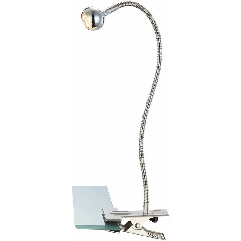 

Lámpara de mesa de escritura LED, lámpara de abrazadera de lectura para comedor, foco flexográfico cromado, móvil