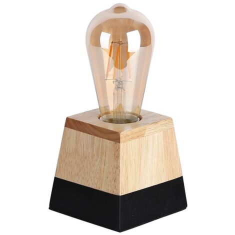 Lámpara De Mesa De Madera "LAKA" - Negro