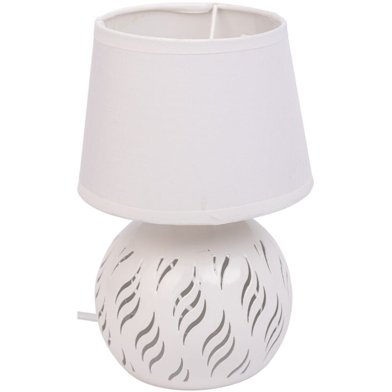 Lámpara de mesa de metal blanca 14x14x21