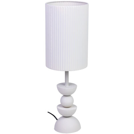 Lámpara de mesa de metal blanco 18x18x56h cm