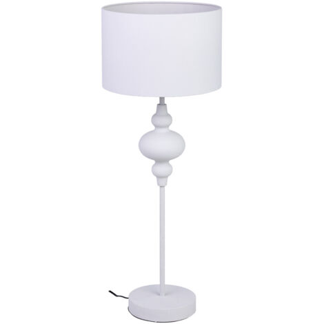 Lámpara de mesa de metal blanco 30x30x80h cm