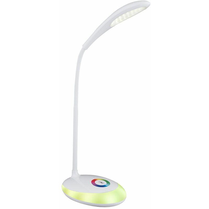 

Lámpara de mesa de noche con escritura RGB LED lámpara de lectura de cambio de color con atenuador táctil ajustable Globo 58264