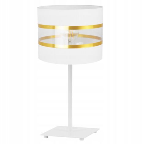 LÁMPARA DE MESA DE NOCHE, ELEGANTE PANTALLA DORADA, 20 CM