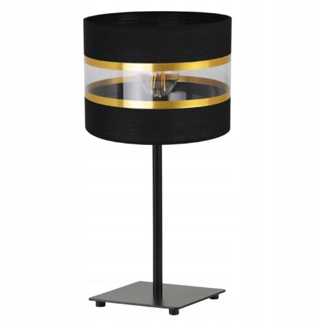 LÁMPARA DE MESA DE NOCHE, ELEGANTE PANTALLA DORADA, 20 CM
