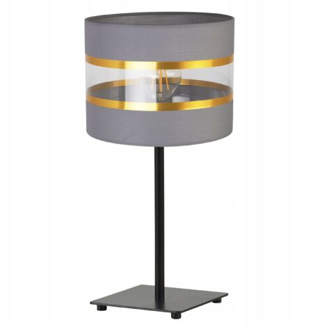 LÁMPARA DE MESA DE NOCHE, ELEGANTE PANTALLA DORADA, 20 CM