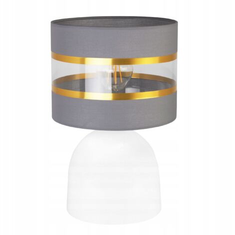LÁMPARA DE MESA DE NOCHE, ELEGANTE PANTALLA DORADA, 20 CM