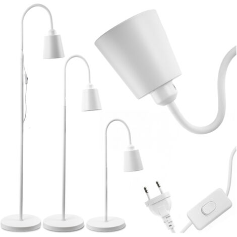 Lámpara de mesa de pie LED KALSO Lumiled E27 blanca con ajuste de altura
