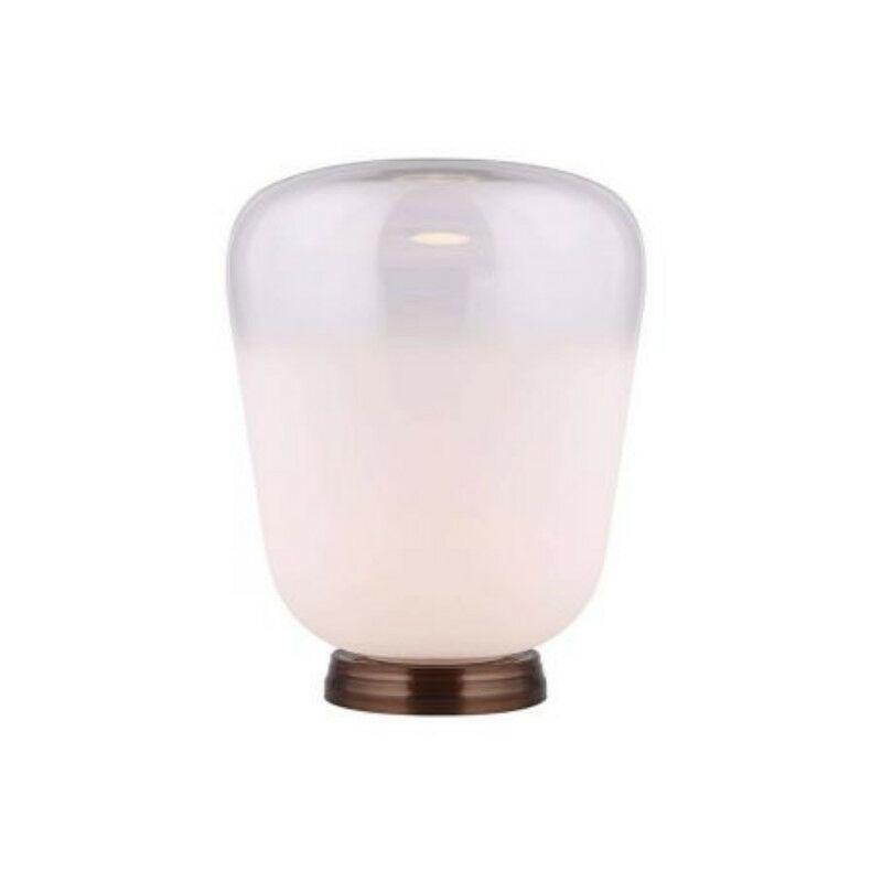 Les Tendances - Lampe de table verre blanc et métal Nonseum