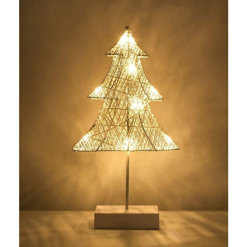 

Lámpara de mesa decorativa LITZEE, lámpara de noche LED con forma de árbol de Navidad con pilas, luz de noche de luz cálida, decoración para el