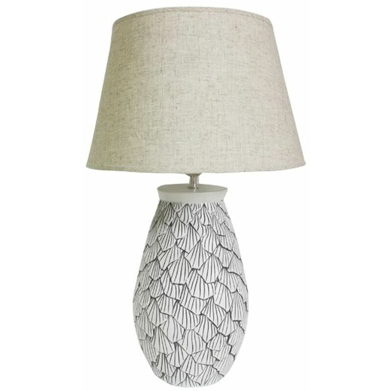 

Lámpara de Mesa DKD Home Decor Blanco Gris Lino Resina (35 x 35 x 58 cm)