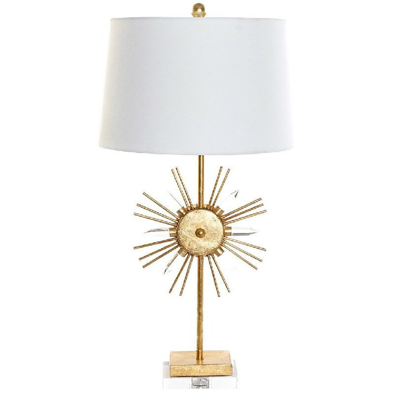 

Bh Design - Lámpara de Mesa DKD Home Decor Blanco Metal Cristal 240 V Dorado