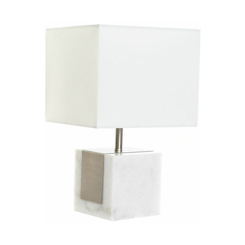 

Lámpara de Mesa DKD Home Decor Blanco Plata Poliéster Mármol 220 V 50 W