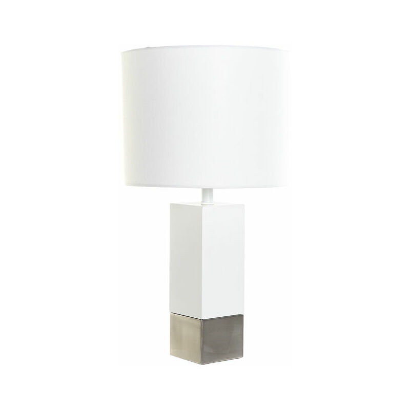 

Lámpara de Mesa DKD Home Decor Blanco Plata Poliéster Metal 220 V 50 W