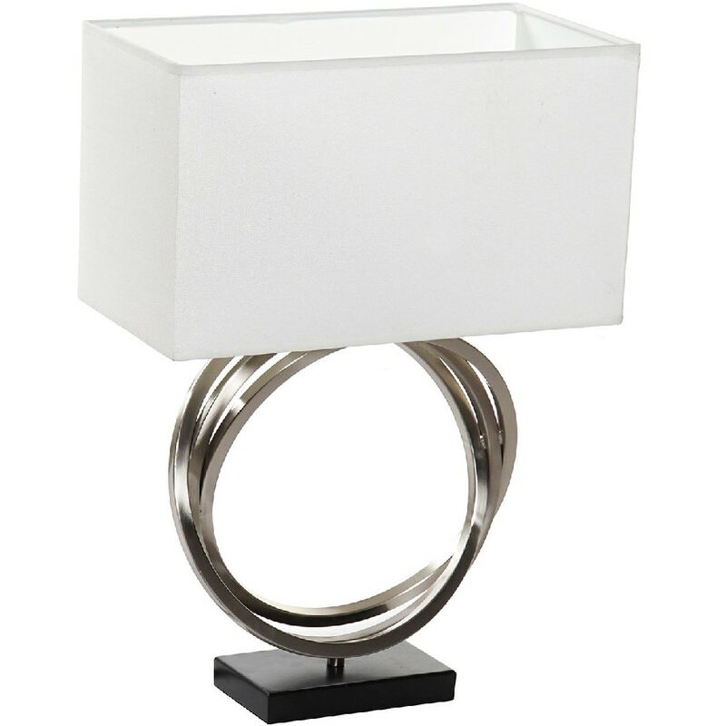 

Lámpara de Mesa DKD Home Decor Blanco Plata Poliéster Metal (38 x 20 x 54 cm)