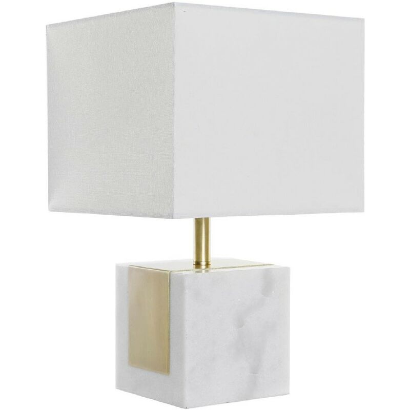 

Lámpara de Mesa DKD Home Decor Blanco Poliéster Mármol Dorado (26 x 26 x 43 cm)