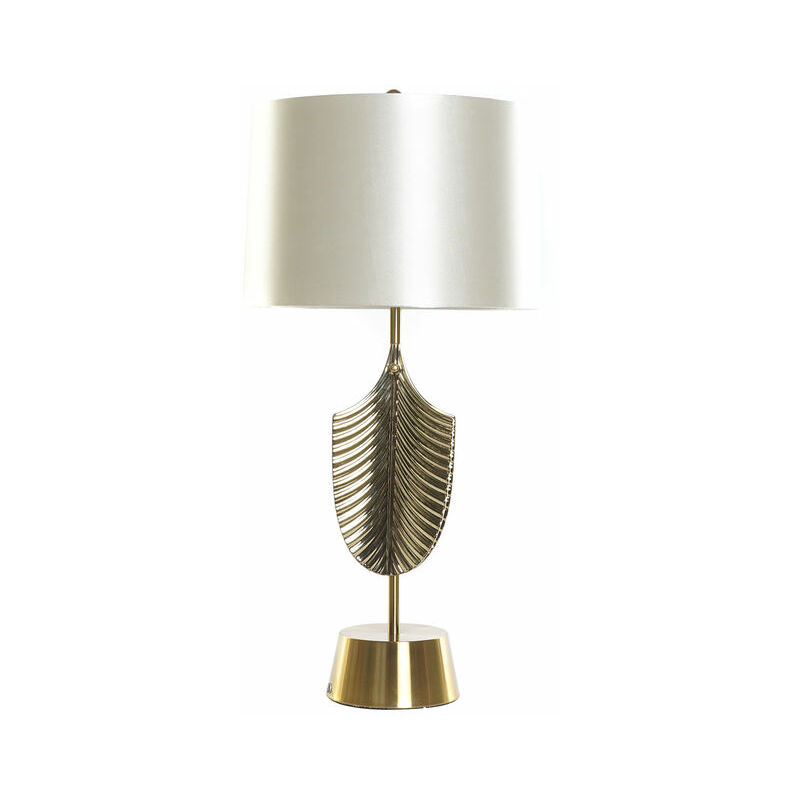 

Lámpara de Mesa DKD Home Decor Blanco Poliéster Metal Cristal 220 V Dorado 50 W