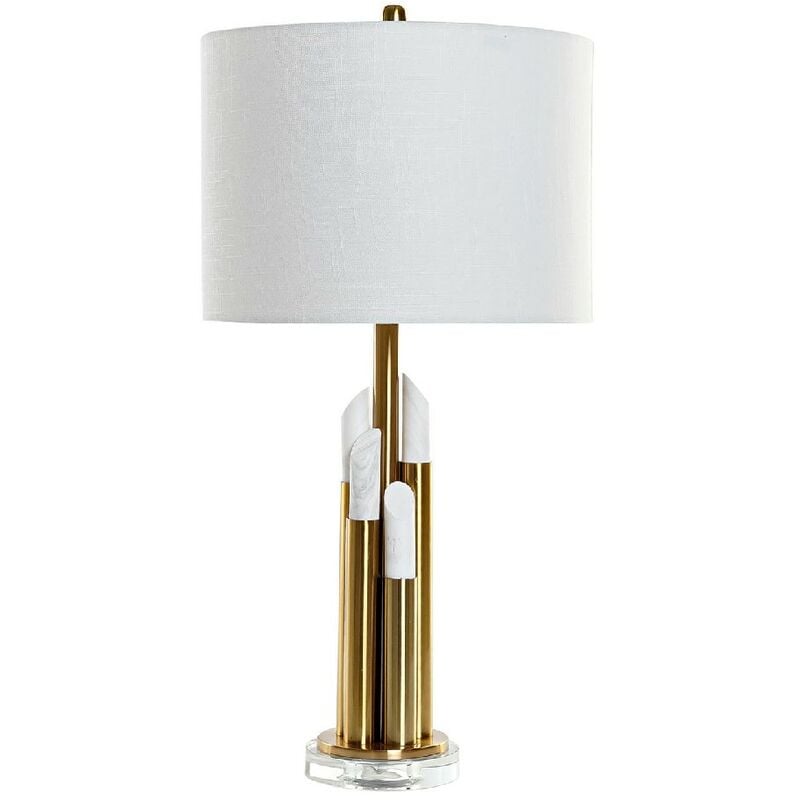 

Bh Design - Lámpara de Mesa DKD Home Decor Blanco Poliéster Metal Mármol Dorado (35 x 35 x 71 cm)