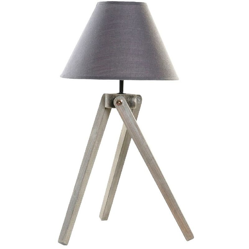 

Lámpara de Mesa DKD Home Decor Gris Poliéster Madera (25 x 25 x 50 cm)