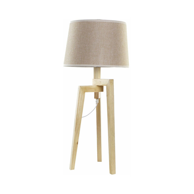 

Lámpara de Mesa DKD Home Decor Marrón Beige Poliéster Madera 50 W