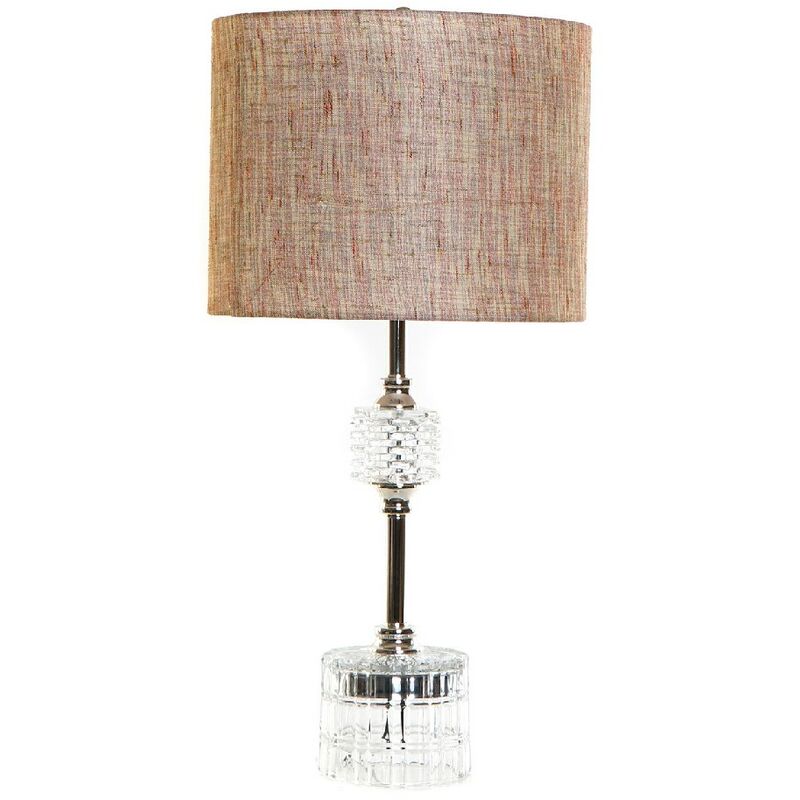 

Lámpara de Mesa DKD Home Decor Plata Poliéster Metal Cristal