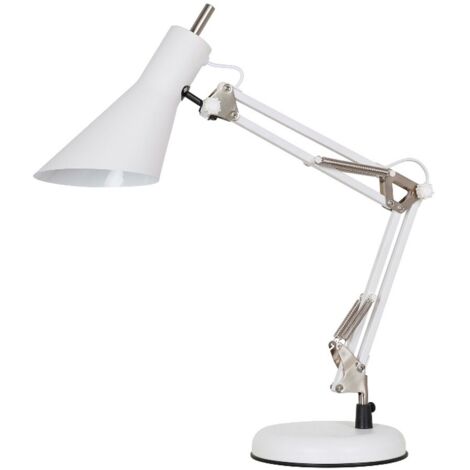 LAMPARA DE MESA E27 BLANCO NIQUEL