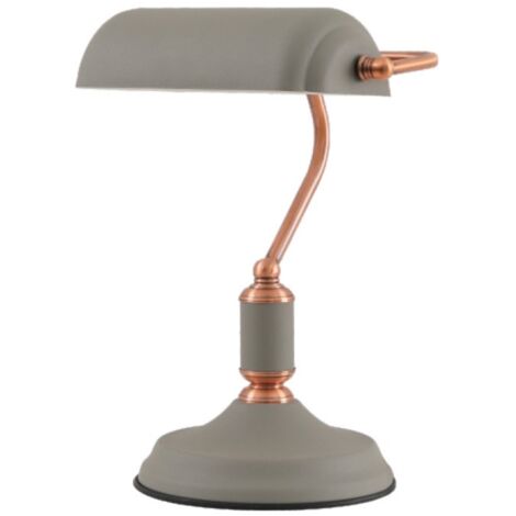 LAMPARA DE MESA E27 GRIS COBRE