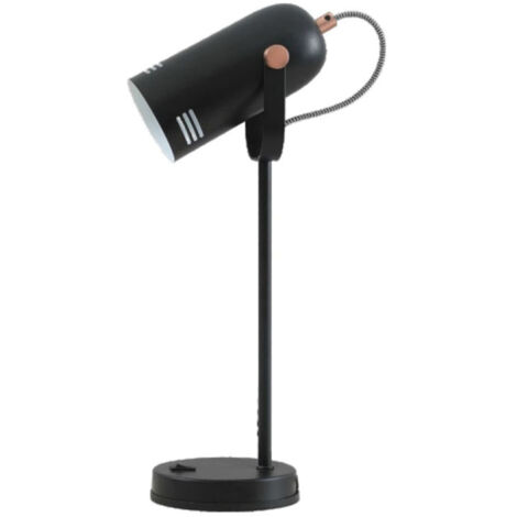 LAMPARA DE MESA E27 NEGRA +COBRE -