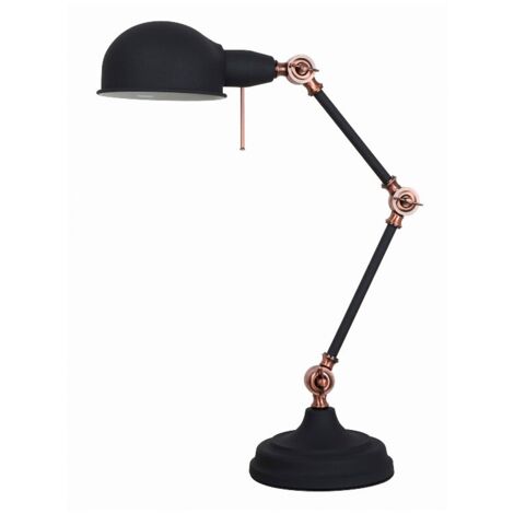 LAMPARA DE MESA E27 NEGRO COBRE