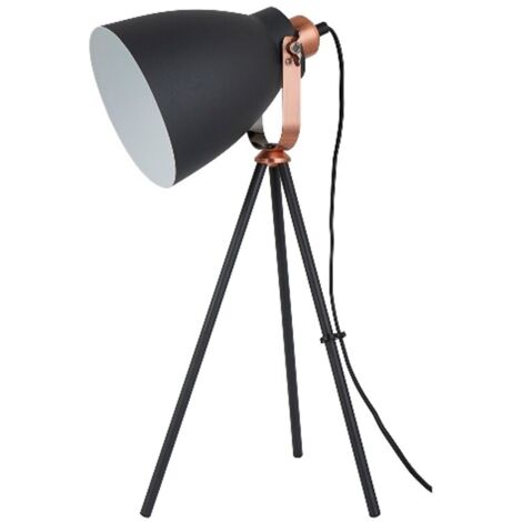 LAMPARA DE MESA E27 NEGRO COBRE