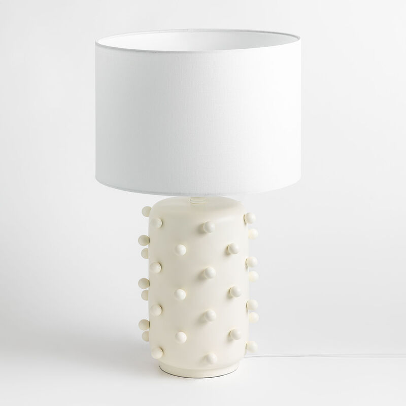 

Lámpara de Mesa en Cerámica Bubo Blanco Roto - Sklum