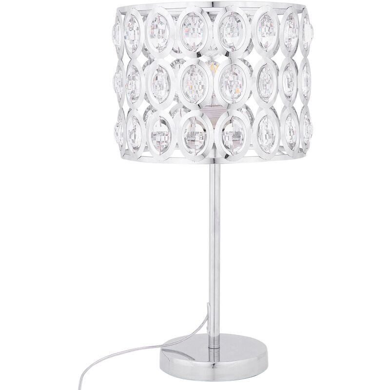 

Beliani - Lámpara de mesa cristal/metal cromado TENNA