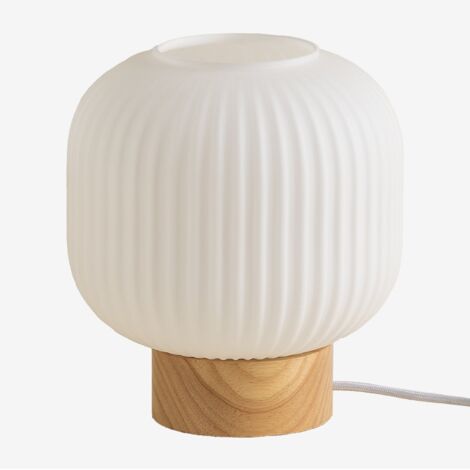 Lámpara de Mesa en Madera y Cristal Bruner SKLUM             