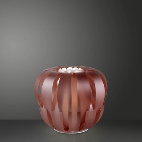 Lámpara de Mesa en Metal Rosa en Metal Blanco Cm. 29x23h