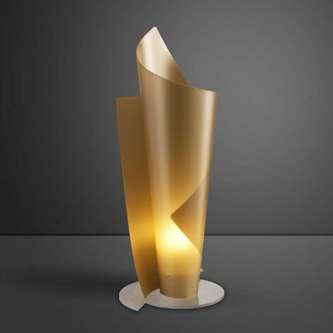 Lámpara de mesa en Polilux VELA Gold diámetro 27 x h70 cm