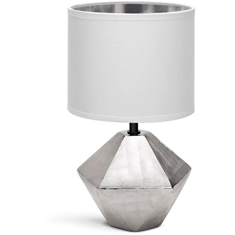 

Lampara de mesa Cerámica E14 Plateada Tamaño grande