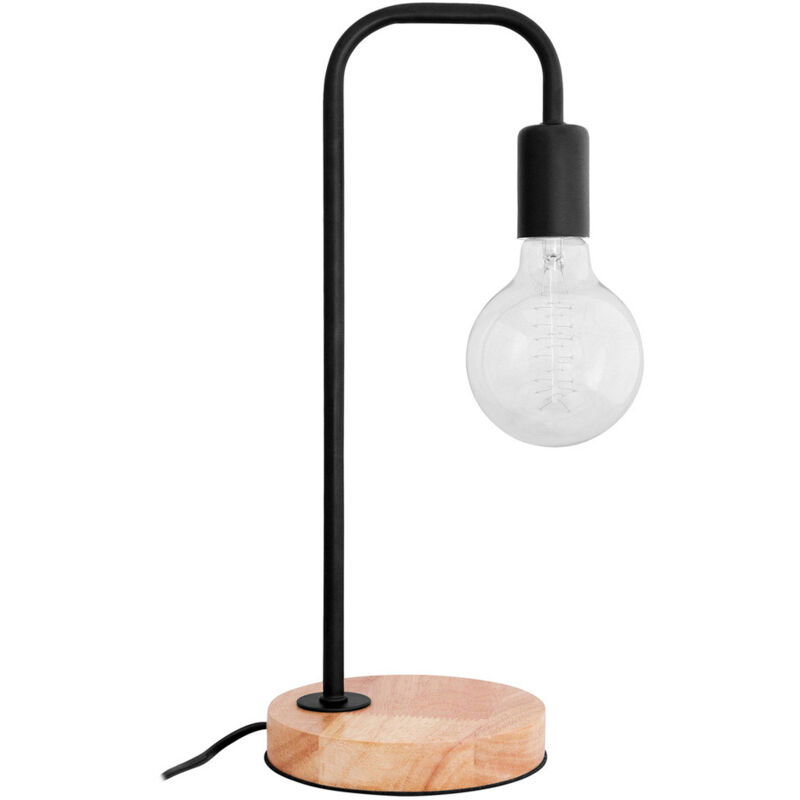 

Lámpara de mesa estilo escandinavo - Bruno Negro Madera, Hierro