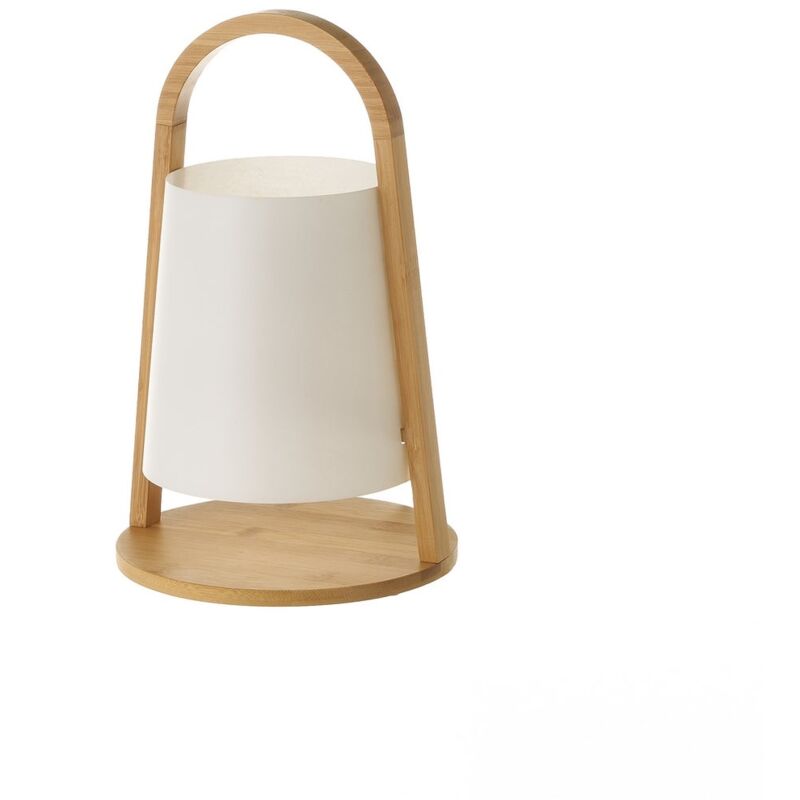 

Lámpara de mesa farol de bambú beige de Ø 20x32 cm