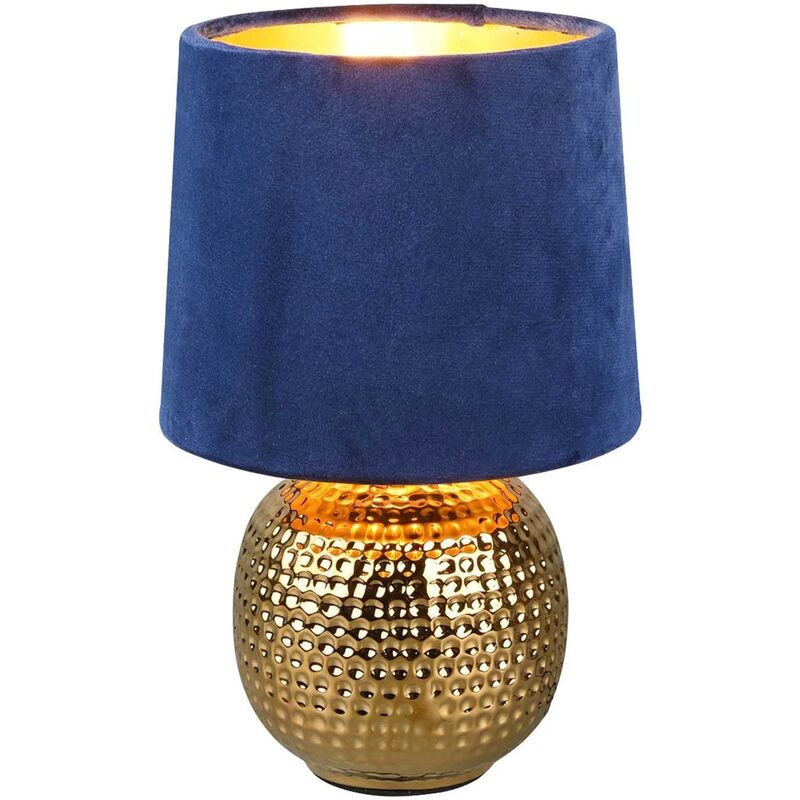 

LÁMPARA DE MESA GAELA CERÁMICA PANTALLA AZUL E14 - Lúzete