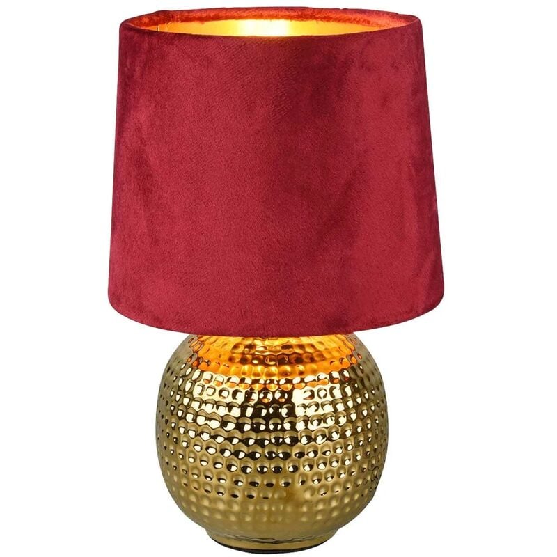 

LÁMPARA DE MESA GAELA CERÁMICA PANTALLA ROJA E14 - Lúzete