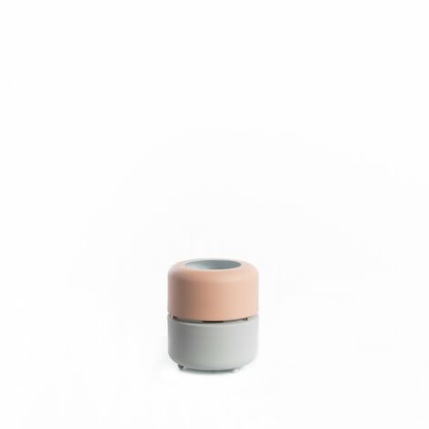 Lámpara de mesa Idra en metal rosa y gris STS - 16cm x 16cm x 19cm